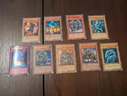 Vintage Lot 9 Yu-Gi-Oh Cards 1st Limited & Unlimited Ed. Damaged - LP Blue Eyes - Image 1
