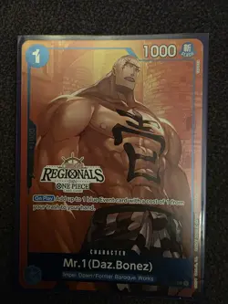 One Piece Mr. 1 (Daz.Bonez) Offline Regionals 2024 Participant Promo OP02-063 NM - Image 1
