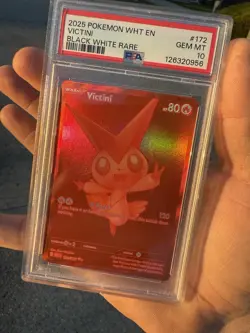 2025 Pokemon Victini RED WHITE AND RARE WHITE ENGLISH PSA 10 - Image 1
