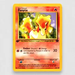 Ponyta 64/82 Team Rocket 1st Edition Common Pokemon TCG - Image 1