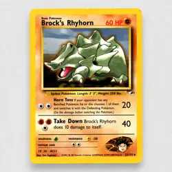 Brock's Rhyhorn (22) 022/132 Gym Heroes Unlimited Rare Pokemon TCG LP - Image 1