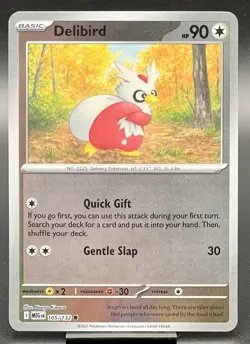 Pokemon Delibird 105/132 Reverse Holo Mega Evolutions NM - Image 1