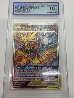 2019 Pokemon Moltres & Zapdos & Articuno Gx Black Star German #SM210 PSA/DSG 10 - Image 4