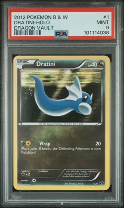 Pokemon Dratini 1/20 Holo Rare Dragon Vault Black & White PSA 9 MINT - Image 1