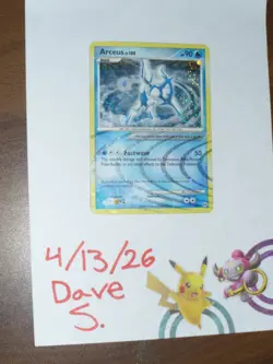 Pokemon TCG Single Water Arceus Platinum Holo Rare AR4/9 Moderately Played 2009 - Image 2