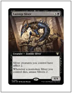 1x Lazotep Sliver, Extended Art, Commander Masters, Magic MTG NM - Image 1