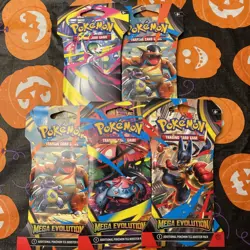 Pokemon Mega Evolution Sleeved Booster Packs lot of 5 English - Image 1