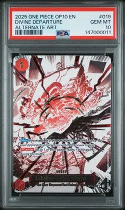2025 ONE PIECE OP10-ROYAL BLOOD 019 DIVINE DEPARTURE ALTERNATE ART PSA 10 - Image 1
