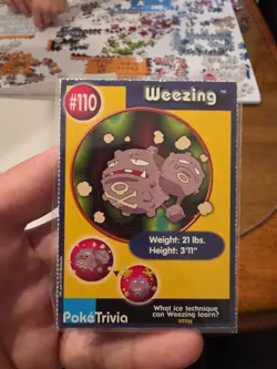 Pokemon Poke Trivia Weezing #110 Burger King Card LP - Image 1