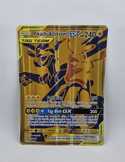 Pokemon Pikachu & Zekrom GX Promo Gold Card Jumbo SM248 - Image 1