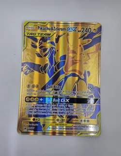 Pokemon Pikachu & Zekrom GX Promo Gold Card Jumbo SM248 - Image 2