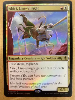MTG 1x FOIL Akiri, Line-Slinger # 26 Commander 2016 Magic the Gathering x1 NM - Image 1