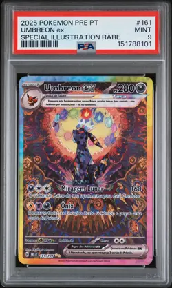 2025 POKEMON PORTUGUESE PRE PT-PRISMATIC EVOLUTIONS #161 UMBREON EX PSA 9 - Image 1