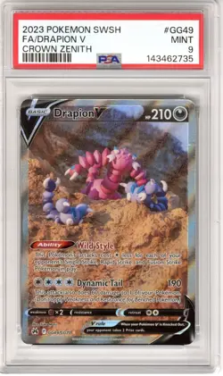 Drapion V GG49 PSA 9 Crown Zenith Galarian Gallery Full Art Pokemon 2023 Mint - Image 1