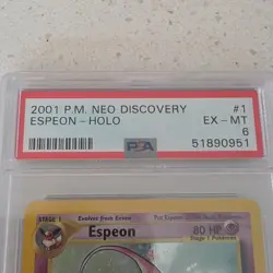 Pokemon Espeon Neo Discovery Holo Rare PSA 6 1/75 2001 English Unlimited - Image 4