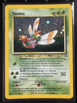 Yanma Unlimited Holo Rare 17/75 - Pokemon TCG Neo Discovery - Image 1