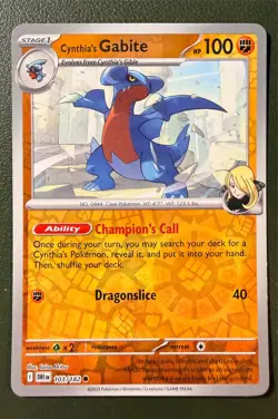 Pokemon TCG Cynthia's Gabite 103/182 Destined Rivals SV10 Reverse Holo NM - Image 1