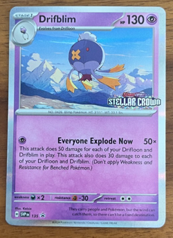 Pokemon Stellar Crown Drifblim 135 Scarlet & Violet Black Star Promo - Image 1
