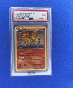 2012 POKEMON B&W NEXT DESTINIES COSMOS #14 MOLTRES-HOLO PSA 9 - Image 1
