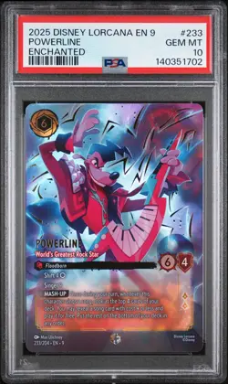2025 DISNEY LORCANA EN 9-FABLED POWERLINE - WORLD'S GREATEST ROCK STAR PSA 10 - Image 1