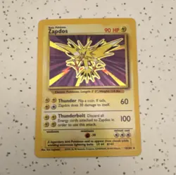 Pokemon Zapdos 16/102 Base Set Holo Rare 90 HP Card English Ken Sugimori - Image 1