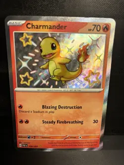 Pokemon TCG 2024 Charmander Holo Rare Card 109/091 Paldean Fates Baby Shiny - Image 1