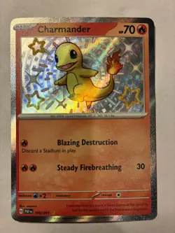 Pokemon TCG 2024 Charmander Holo Rare Card 109/091 Paldean Fates Baby Shiny - Image 3