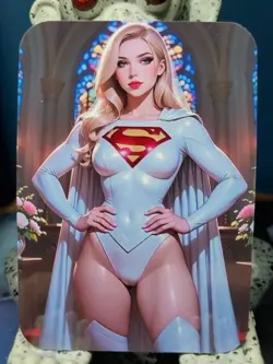 1/1 Only 1 Made Supergirl White Outfit Wedding Southern Customs Waifu Card - Image 1
