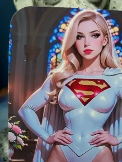 1/1 Only 1 Made Supergirl White Outfit Wedding Southern Customs Waifu Card - Image 2