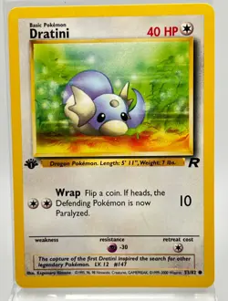 Dratini First 1st Edition 53/82 Pokemon Card 2000 Team Rocket LP - Image 1