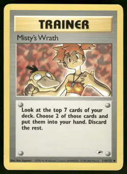 Pokemon Cards Misty's Wrath 114/132 Unlimited Gym Heroes WOTC Uncommon LP - Image 1
