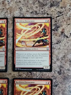 Reckless Fireweaver x4 Kaladesh 4x Playset Magic the Gathering MTG - Image 4