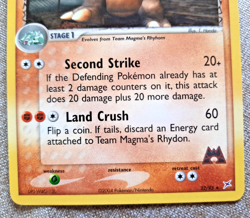 Pokemon - Team Magma's Rhydon Ex EX Team Magma vs Team Idro no Holo ENG 22/95 - Image 5