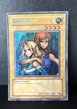 Yugioh Gemini Elf LON-000 Labyrinth of Nightmare 1st Edition Played - Image 1