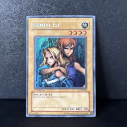 Yugioh Gemini Elf LON-000 Labyrinth of Nightmare 1st Edition Played - Image 2