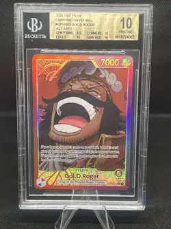 Gol D. Roger OP13-003 Leader Alternate Art Beckett 10 BGS CARRYING ON HIS WILL - Image 1
