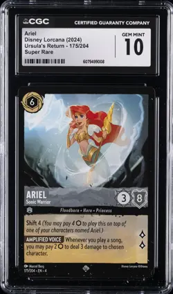 2024 DISNEY LORCANA URSULA'S RETURN - SUPER RARE #175/204 ARIEL CGC 10 GEM MINT - Image 1