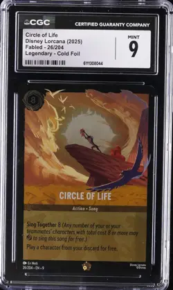 2025 DISNEY LORCANA FABLED LEGEND, COLD FOIL #26 CIRCLE OF LIFE CGC 9 - Image 1