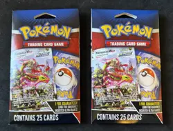2 Unopened Pokemon 25 Card Packs: With ONE GUARANTEED FOIL CARD IN EACH - Image 1