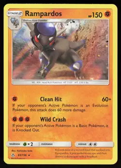 Rampardos 65/156 Holo Rare Ultra Prism Pokemon Holo Near Mint - Image 1