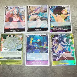 Bandai One Piece Card Game Foil Lot! Rare or better (6) Vivi Rebecca Niji Yamato - Image 1