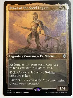Prava of the Steel Legion NM Foil Etched Commander Legends 552 MTG Magic - Image 1