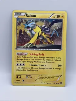 Pokemon TCG XY Breakthrough Raikou Holo Rare Card 55/162 - Image 1