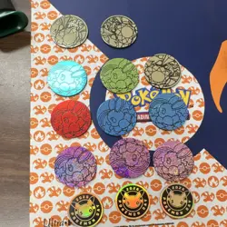 Nintendo Pokemon TCG Flip Coins Eevee Pikachu Holofoil Embossed Set 2023 - Image 1