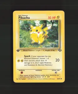 Pikachu 60/64 WOTC Jungle Set 1st Edition Common Pokemon Card MP - Image 1