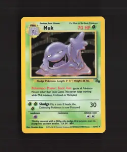 Muk 13/62 WOTC Fossil Set Holo Rare Pokemon Card LP - Image 1