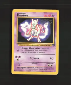 Mewtwo 3 WOTC Promos Black Star Promo Stamped Pokemon Card DMG - Image 1