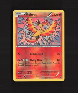 Moltres 9/124 Fates Collide Reverse Holo Rare Pokemon Card MP - Image 1