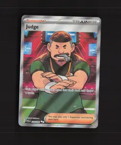 Judge 228/091 Paldean Fates Full Art Ultra Rare Holo Pokemon Card NM - Image 1