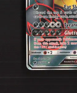 Guzzlord GX 105/111 Crimson Invasion Full Art Ultra Rare Holo Pokemon Card NM - Image 5